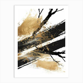 Gold Brushstrokes Canvas Print 2 Art Print