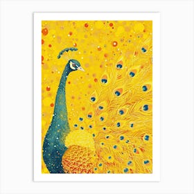 Yellow Peacock 3 Art Print