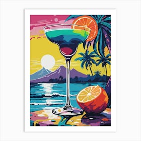 Sunset Cocktail Art Print