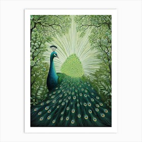 Ohara Koson Inspired Bird Painting Peacock 3 Art Print