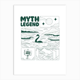 Myth Legend Loch Ness Art Print