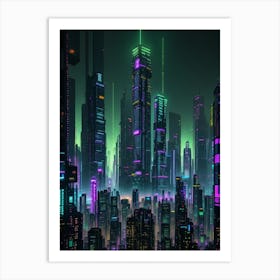 Futuristic Cyberpunk City In 2200 Art Print