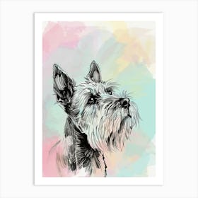Pastel Irish Terrier Dog Pastel Illustration 3 Art Print