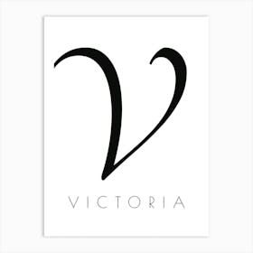 Victoria Typography Name Initial Word Art Print