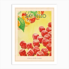 Cherry Jelly Sweets Retro Illustration Poster Art Print