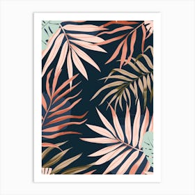 Tropical Leaves Seamless Pattern 18 Art Print