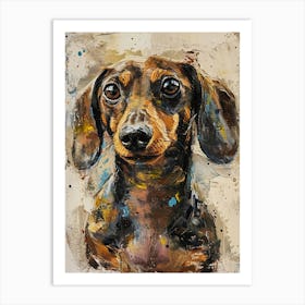 Dachshund Acrylic Painting 8 Art Print