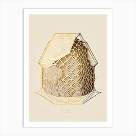 Honey Beehive 1 William Morris Style Art Print