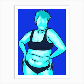 Blue woman Art Print