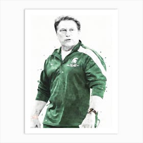 Tom Izzo Coach Basketball Art Print