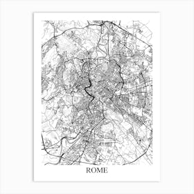 Rome White Black Art Print