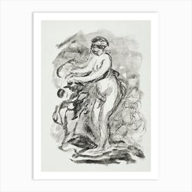 Woman With Grapevine, 1st Variant (1904), Pierre Auguste Renoir Art Print