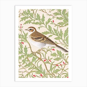 Lark William Morris Style Bird Art Print