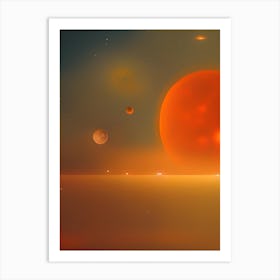 Red Dwarf Planets Futuristic Sci Fi Solar System Art Print