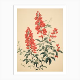 Hagi Bush Clover 2 Vintage Japanese Botanical Art Print