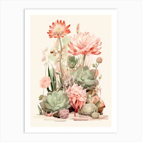 Cactus And Flora 3 Art Print