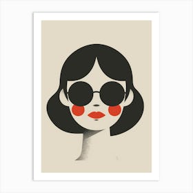 Illustration Of A Woman With Sunglasses 2 Art Print