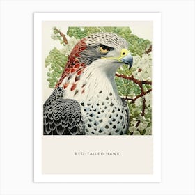 Ohara Koson Inspired Bird Painting Red Tailed Hawk 1 Poster Art Print