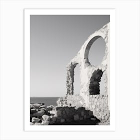 Paphos, Cyprus, Black And White Photography 4 Art Print