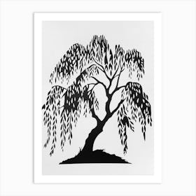 Willow Tree Simple Geometric Nature Stencil 1 1 Art Print