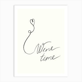 Wine Time hand drawing illustration Art Print