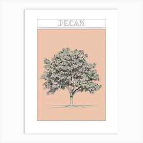 Pecan Tree Minimalistic Drawing 1 Poster Art Print