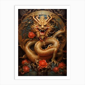 Chinese Dragon Symbolism Illustration 2 Art Print