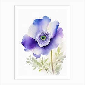 Anemone Wildflower Watercolour Art Print