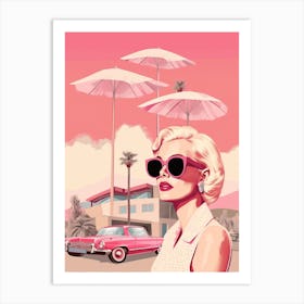 Pink Palm Springs Kitsch 5 Art Print