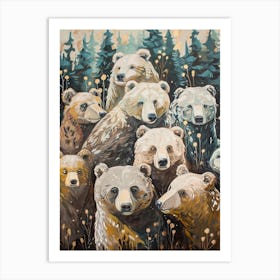 Kitsch Bear Painting 1 Art Print