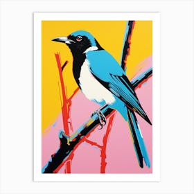 Andy Warhol Style Bird Magpie 1 Art Print