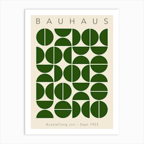 Green Bauhaus With Semi Circles Art Print
