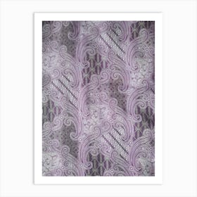 Purple Paisley Batik Art Print