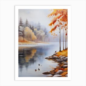 Autumn By The Lake3. 1 Art Print