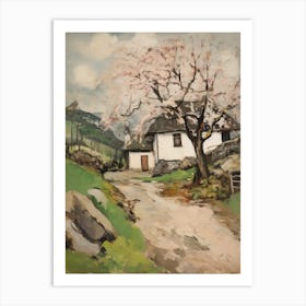 Cottage In The Countryside Painting 2 Art Print