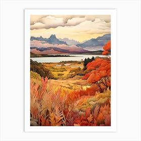 Autumn National Park Painting Nahuel Huapi National Park Argentina 3 Art Print