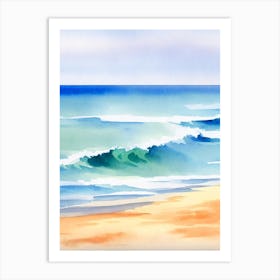 Falesia Beach 3, Algarve, Portugal Watercolour Art Print