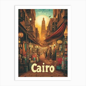 Aihrgdesign A Classic 1960s Travel Poster For Cairo 2 Art Print