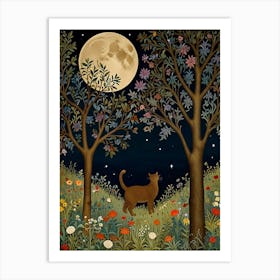 William Morris Cat In The Moonlight 16 Art Print