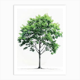 Beech Tree Pixel Illustration 1 Art Print