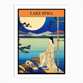 Lake Biwa, Japan Vintage Travel Art 2 Poster Art Print