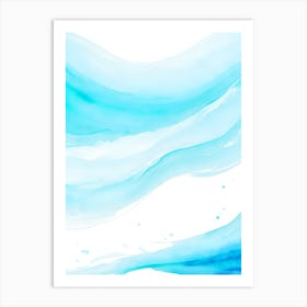 Blue Ocean Wave Watercolor Vertical Composition 120 Art Print