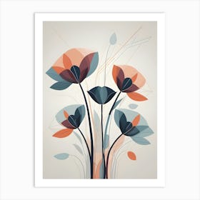 Abstract Flowers 9 Art Print