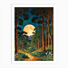 william morris Full Moon In The Forest 2 Art Print