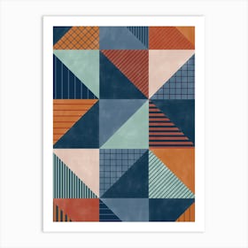 Triangles in Warm Colours No.1 Art Print