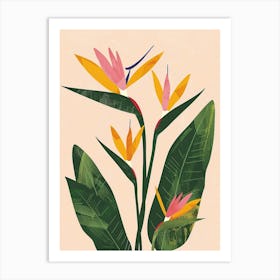 Bird Of Paradise Plant Minimalist Illustration 8 Art Print