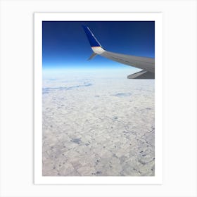 Plane ride over snowy land 1 Art Print