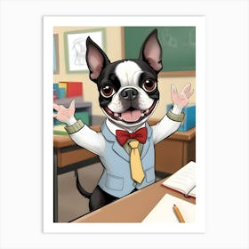 Boston Terrier-Reimagined 102 Art Print