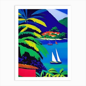 Angra Dos Reis Brazil Colourful Painting Tropical Destination Art Print