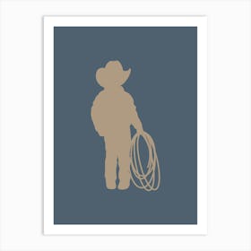 Little Cowboy - Blue Art Print